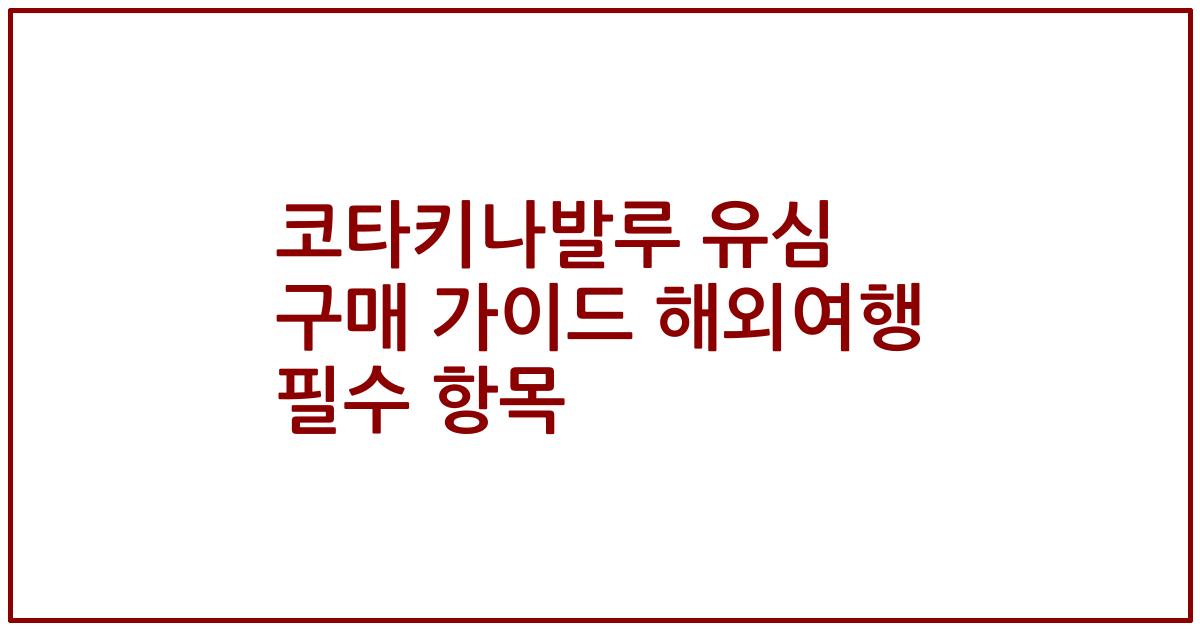 코타키나발루 유심 구매 가이드 해외여행 필수 항목